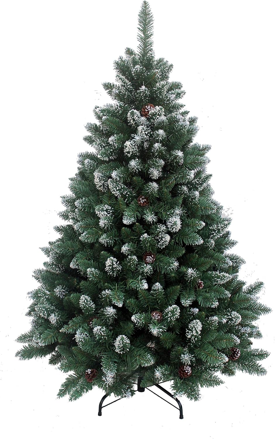 RS Trade HXT 15013 künstlicher Weihnachtsbaum 180 cm mit Schnee und Zapfen (Ø ca. 114 cm) ca. 1095 S