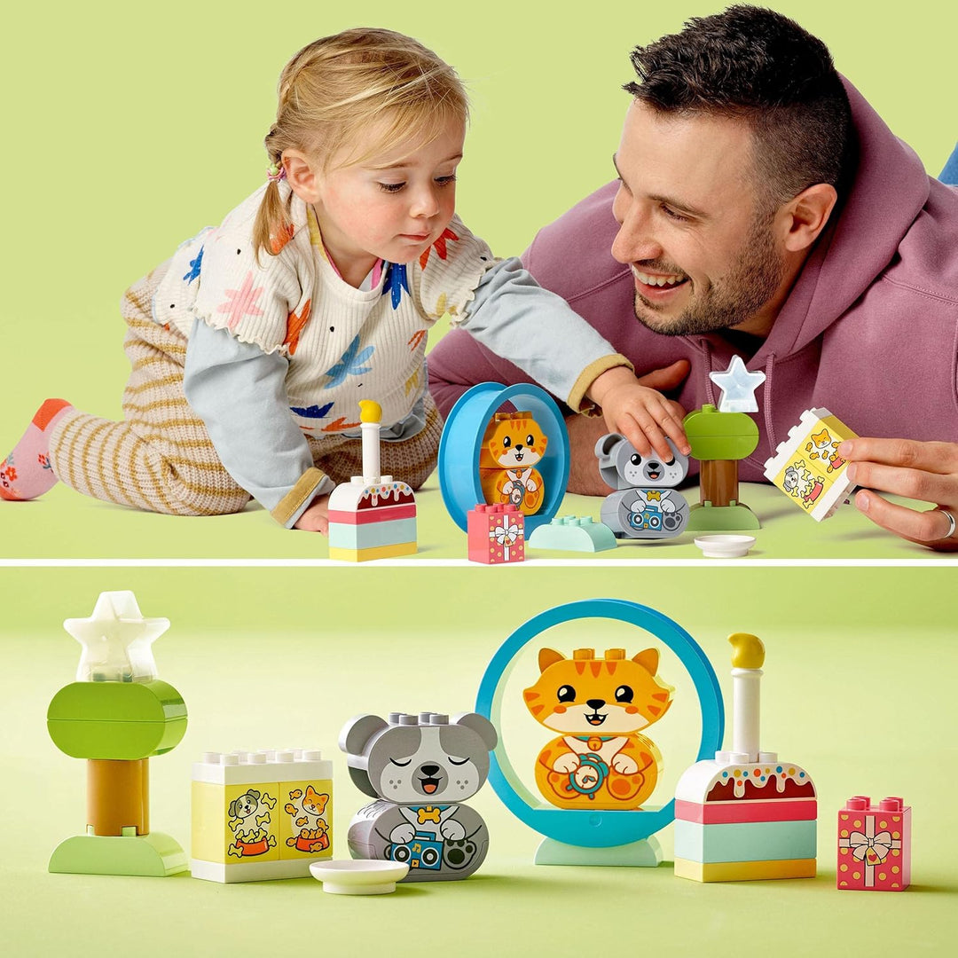 LEGO 10977 DUPLO Mein erstes Hündchen &amp; Kätzchen - mit Ton, Steine für Kleinkinder von 1,5-3 Jahre,