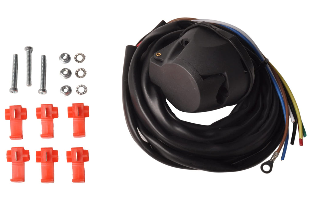 ProPlus 343505 Steckose 7 polig mit Kabelsatz vorgefertigt mit 1,5 Meter Kabel für Wohnwagen Anhänge