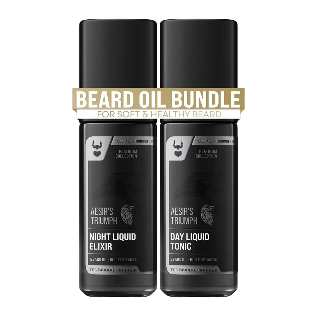 The Beard Struggle Bartöl Set Tag & Nacht – Bartpflege & Bartwuchsöl Bundle für Männer – Feuchtigkei