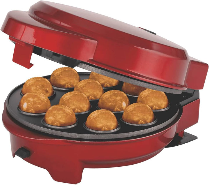 Epig 3-in-1 Cake Maker Donut-, Muffin-,Cup- und Popcake-Maker 3 auswechselbare Backplatten, Rot Meta