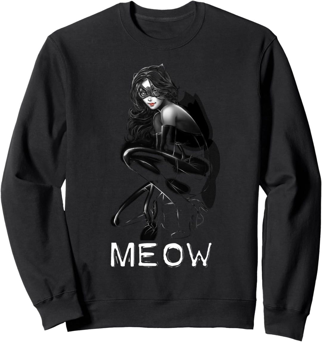 DC Catwoman Text Meow Sweatshirt