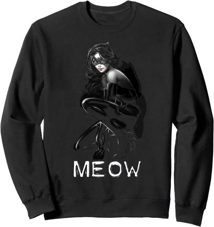 DC Catwoman Text Meow Sweatshirt