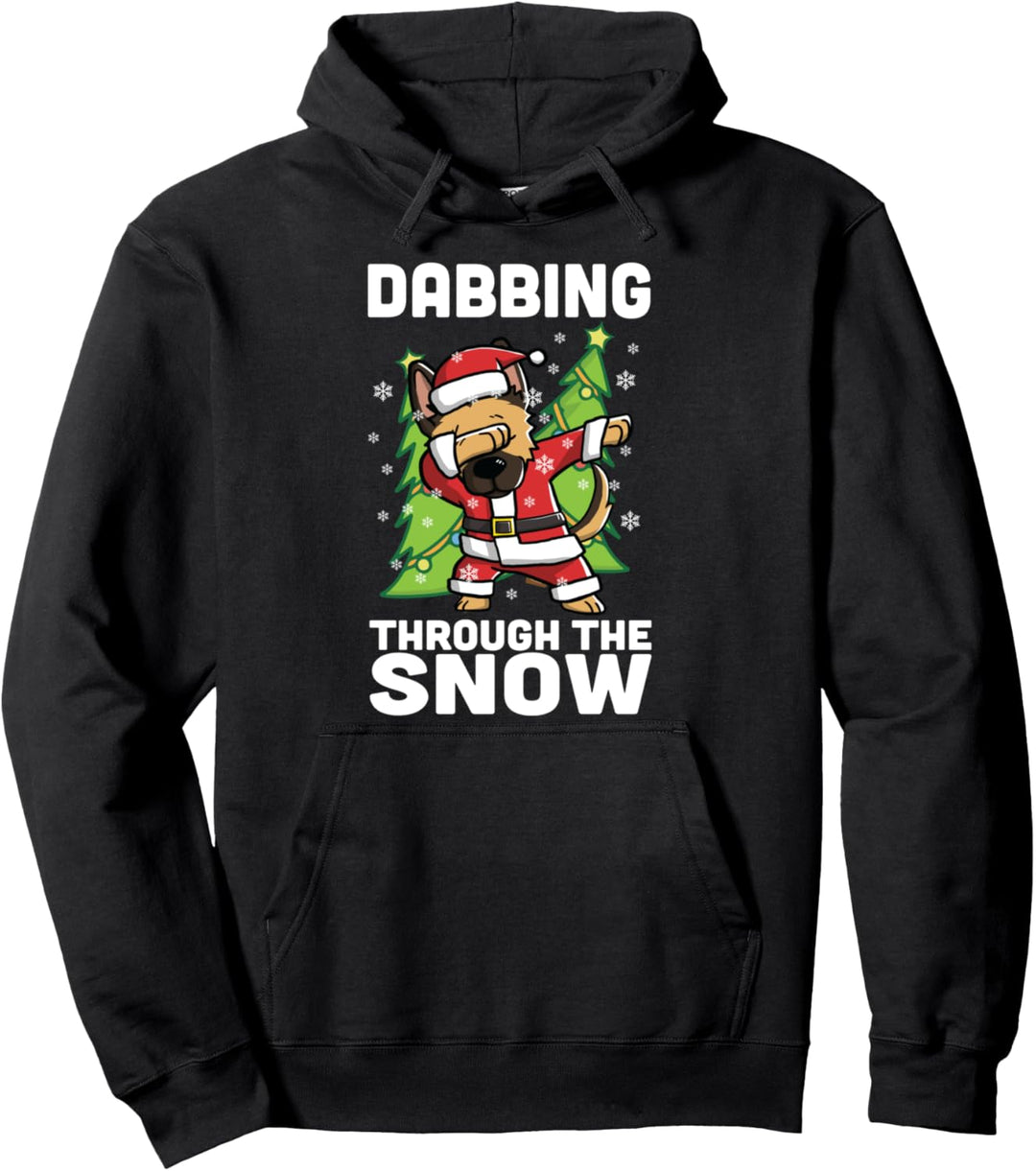 Dabbing Through The Snow German Shepherd Christmas Pullover Hoodie