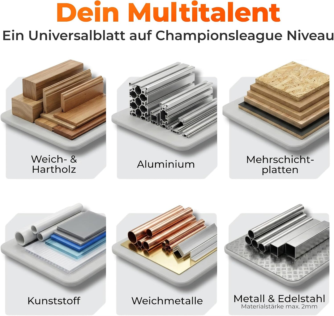 BAUBECK Sägeblatt 85x15 inkl. 10mm Reduzierring - Multi Material Feinschnitt - Sägeblatt 85mm für Ho