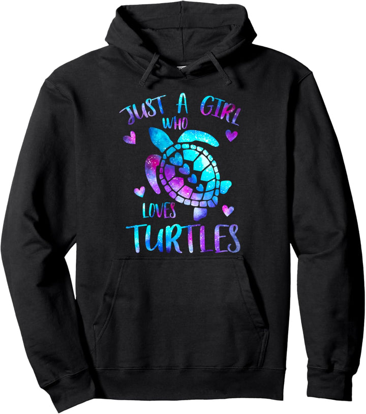 Gerade ein Mädchen, das Schildkröten liebt Galaxie Raum Pullover Hoodie