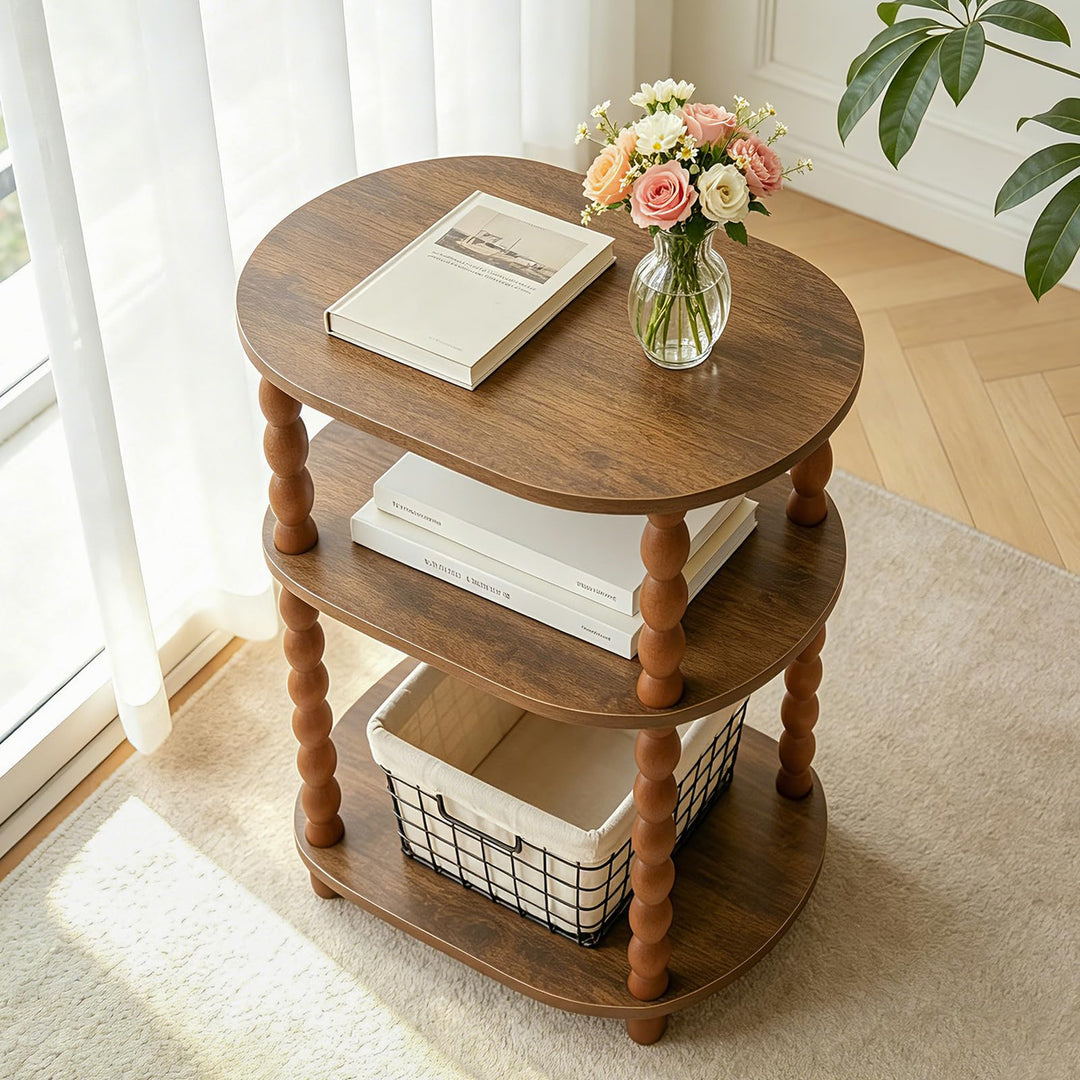 Holztisch, Kleiner Couchtisch &amp; Beistelltisch, multifunktionaler Mini Tisch für Bett, Couch, Wohnzim