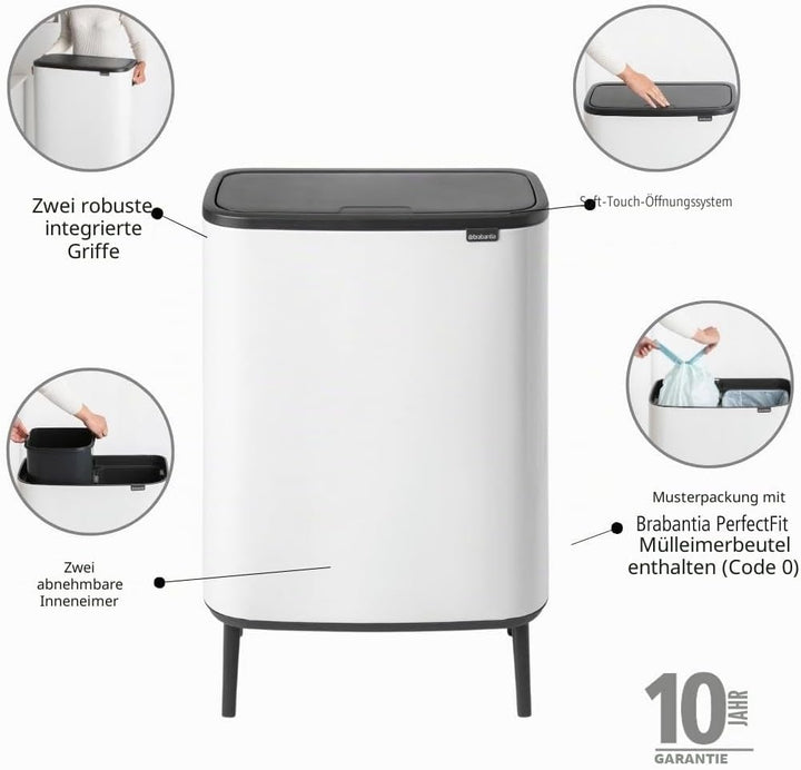 Brabantia 130601 Mülleimer, Weiss, 30 liter