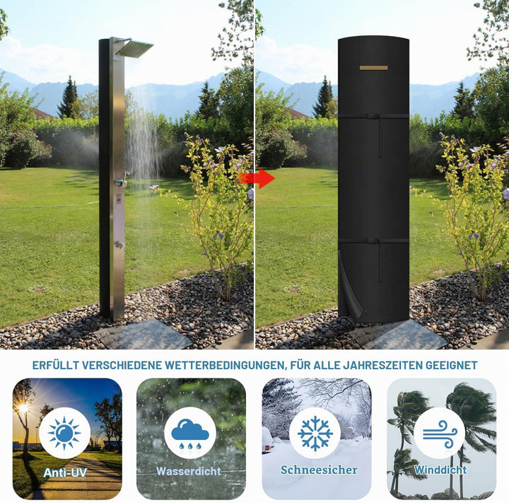VANSHEIM Gartendusche Abdeckhaube Solardusche Schutzhülle für Solardusche Winterfest Abdeckplane Sol