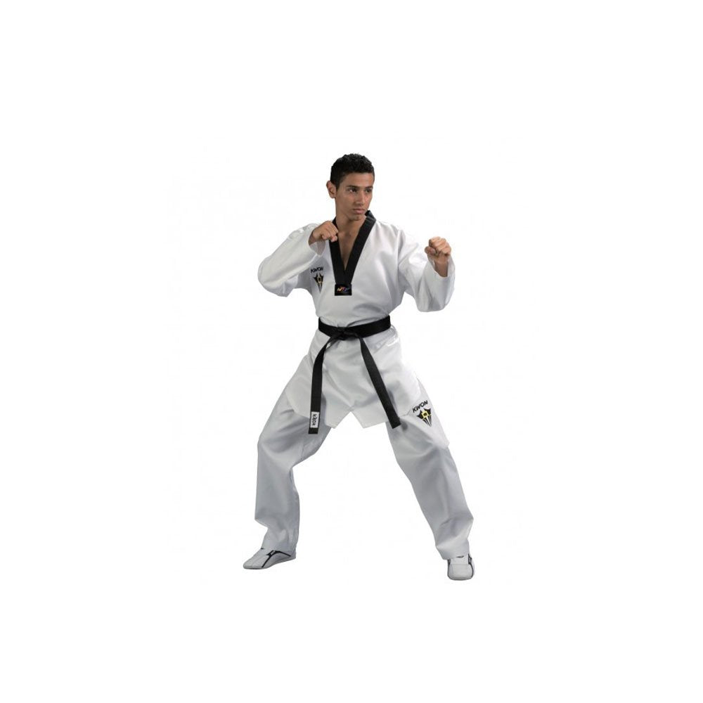 Kwon TKD-Anzug Star Fighter mit schwarzem Revers 200 cm Schwarz, 200 cm Schwarz