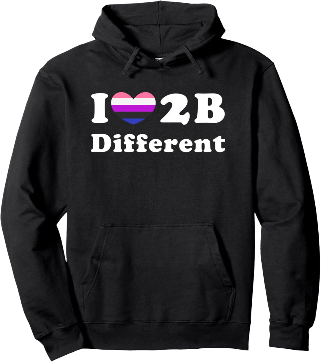 I Love To Be Different, Genderfluid Pride Flagge, Pride Month Pullover Hoodie