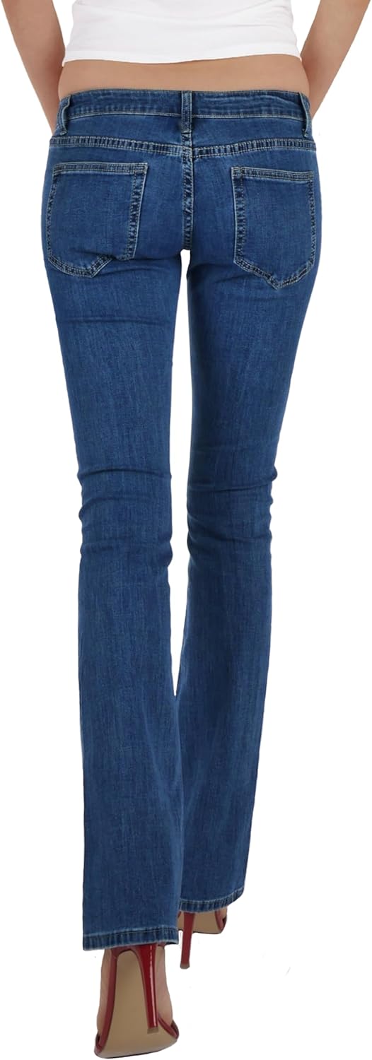Fraternel Damen Jeans Hosen Bootcut Hüftjeans S Blau, S Blau