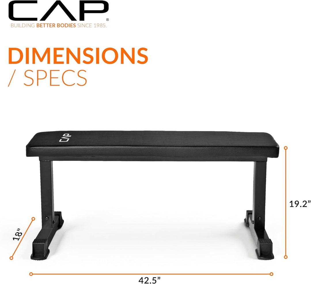 Cap Barbell flach Gewicht Bench, Schwarz