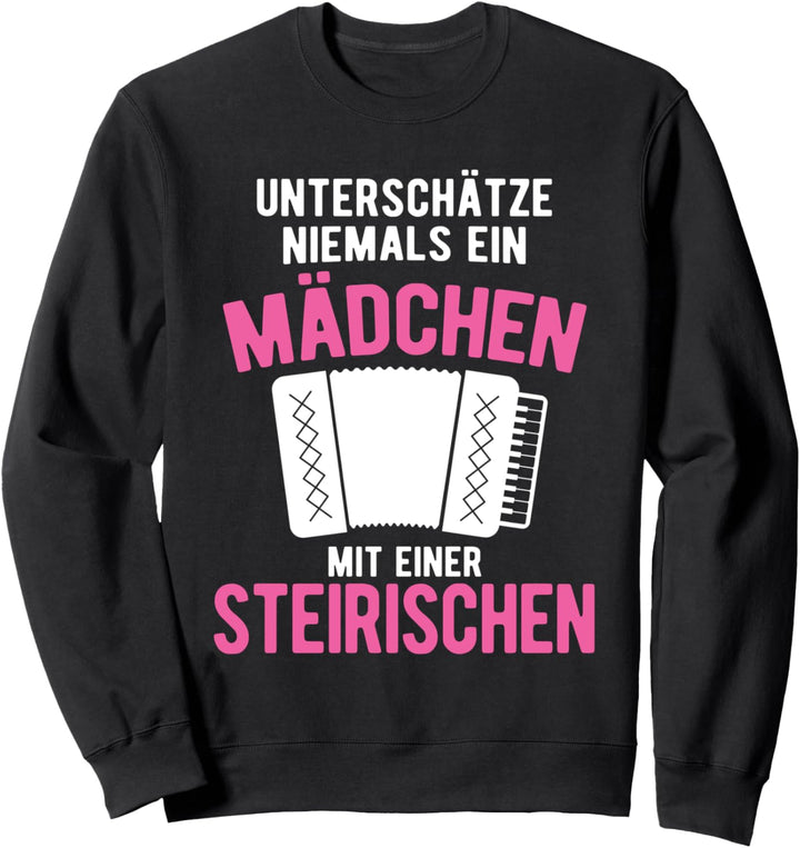 Mädchen Mit Einer Steirischen Harmonika Akkordeon Sweatshirt