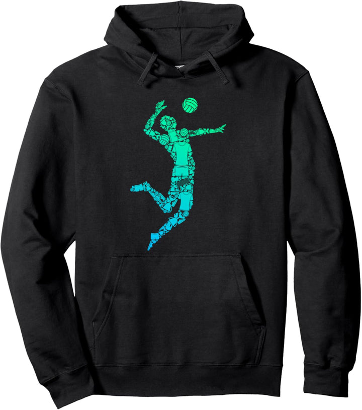 Volleyball bunt Design Hobby Pullover Hoodie
