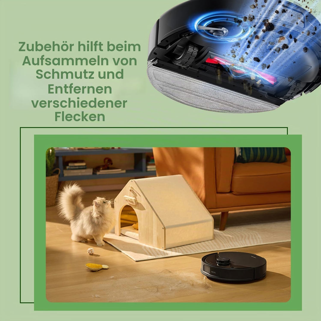 Zubehör für Roborock Q10 S5+ / Q10 X5+ Staubsauger, 1 Hauptbürste, 4 Hepa-Filter, 4 Wischtücher, 6 S