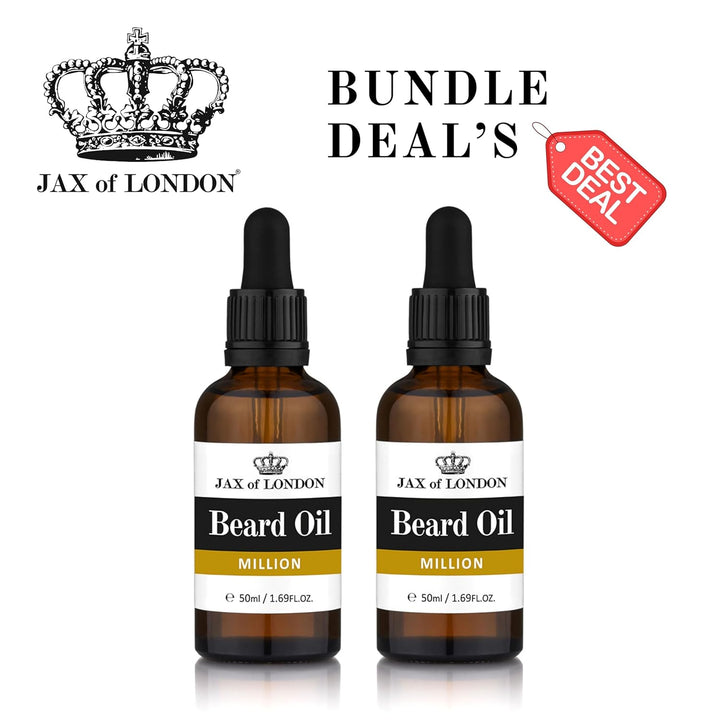 Jax of London Million Bartöl für Männer 50 ml Bartpflegeöl, Bartwachstumsöl für Männer, besteht aus
