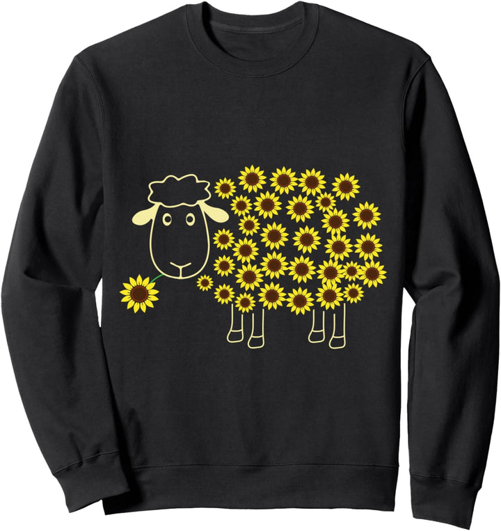 Süsses Schaf mit Blume Wolle Sonnenblume für Mädchen und Mama Sweatshirt