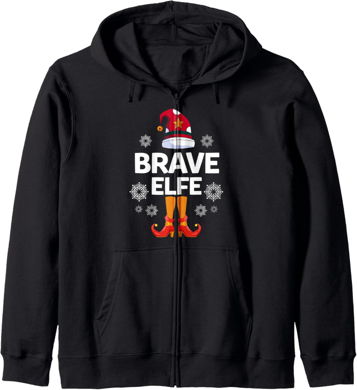 Brave Elfe Elfen Familien Weihnachts Outfit Weihnachtself Kapuzenjacke