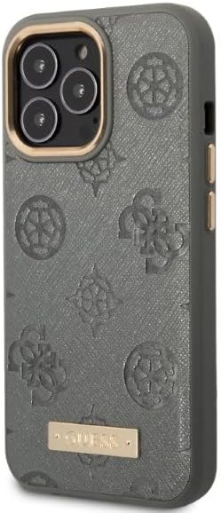 GUESS GUHMP13XSAPSTG Hülle für iPhone 13 Pro Max 6,7" grau hardcase Peony Logo Plate