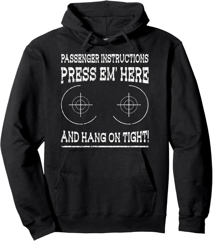 Press Em Here Lustige Motorradfahrer-Grafik Pullover Hoodie