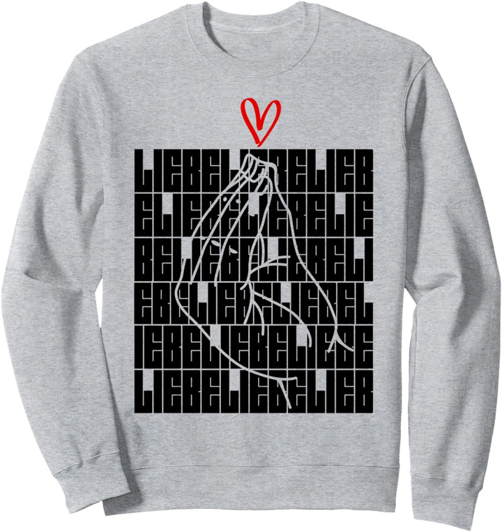 Ficko Liebe Herz Handzeichen Italienische Geste Sweatshirt