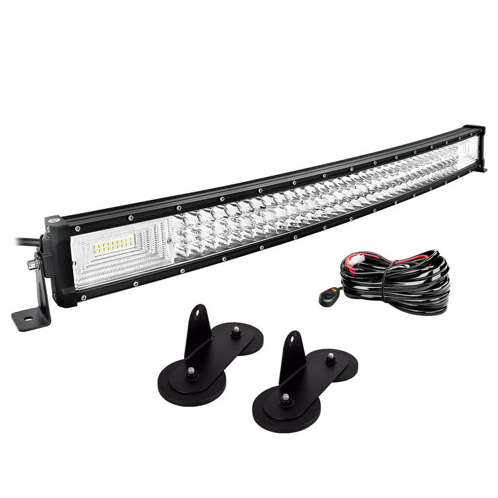 Willpower 32 Zoll 81CM 405W Led Arbeitsscheinwerfer Bar Gebogen + Magnet Halterungen + Kabelbaum Led