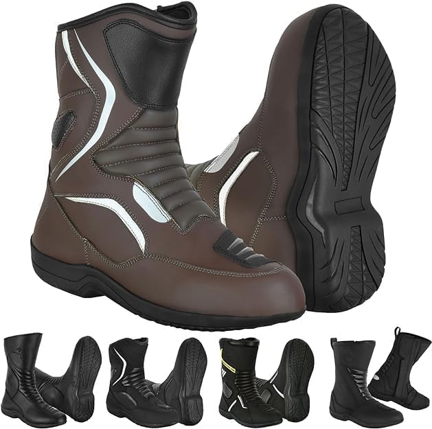 Motorradschuhe für Herren, verstärkte Strassenschuhe, Motorradstossschutz, rutschfeste Sohle, bequem