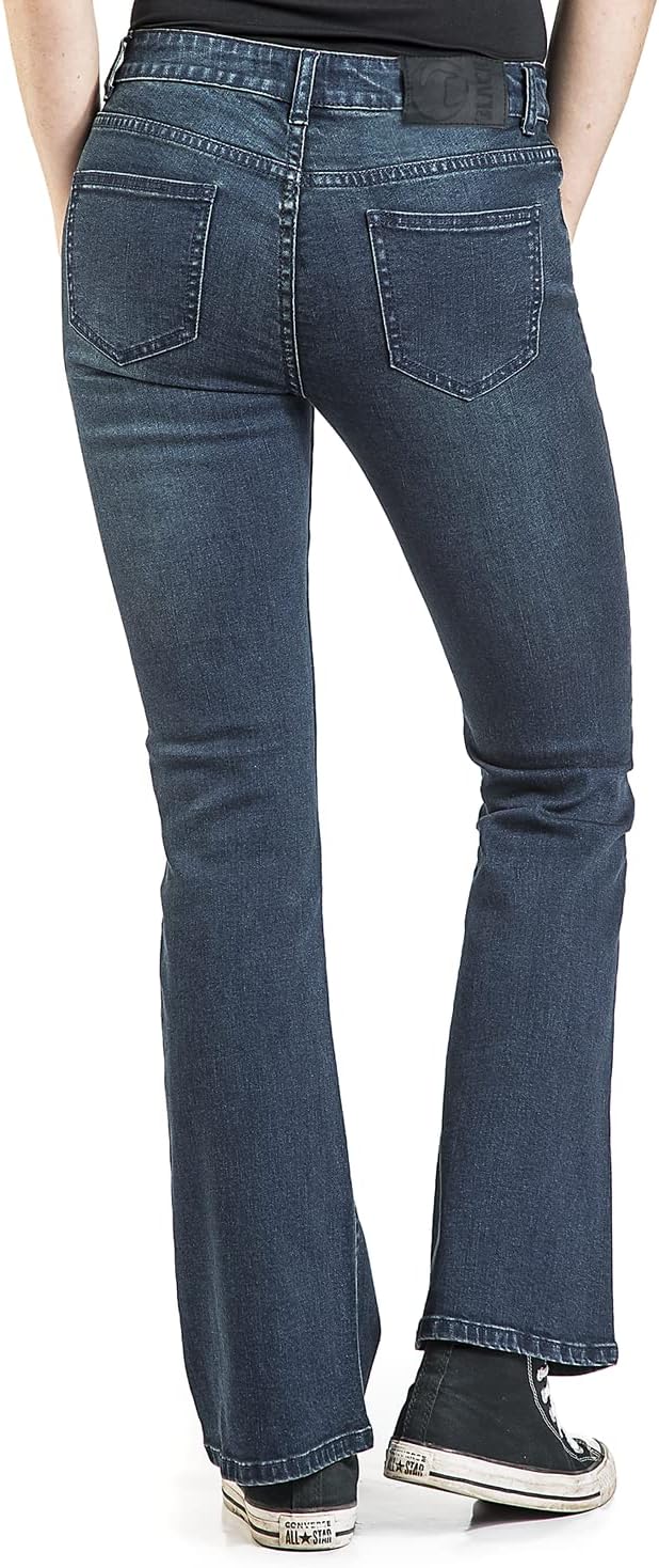 Black Premium by EMP Damen dunkelblaue Jeans mit Schlag W27L30