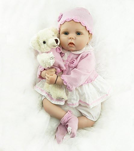 ZIYIUI Reborn Puppe 22 Zoll 55 cm Lebensecht Baby Reborn Mädchen Handgemacht Weiche Vinyl Silikon Re