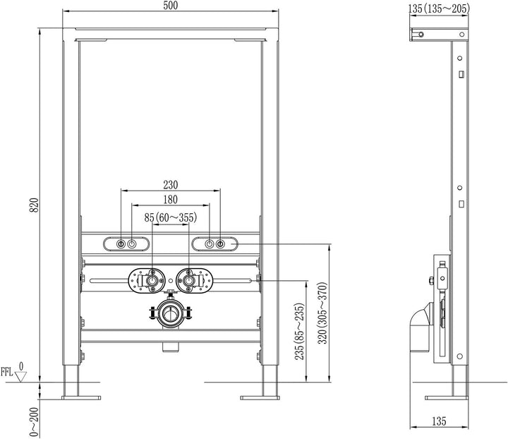 BERNSTEIN Bidet-Vorwandelement Montageelement G30013A