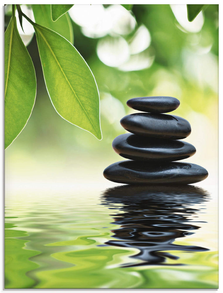 ARTland Glasbilder Wandbild Glas Bild einteilig 45x60 cm Hochformat Asien Wellness Entspannung Spa Z