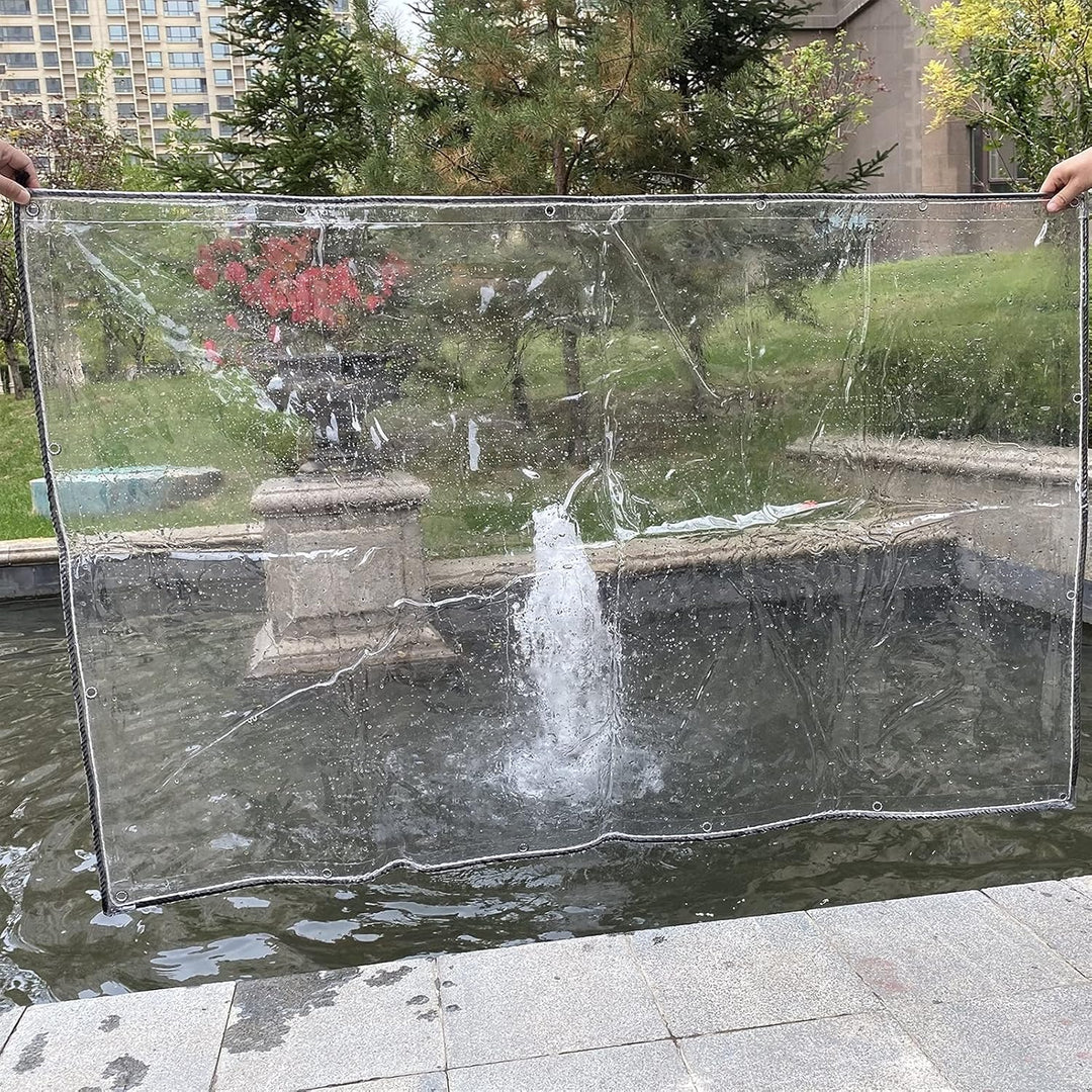 Abdeckplane Transparente mit Ösen, 0,3mm Klare wasserdichte PVC Plane, Vielseitige Gemüseabdeckung f