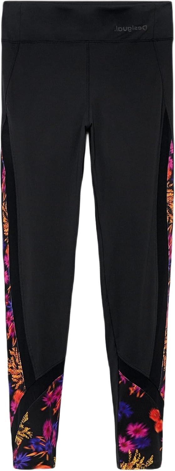 Desigual Damen Football Leggings XL Schwarz, XL Schwarz