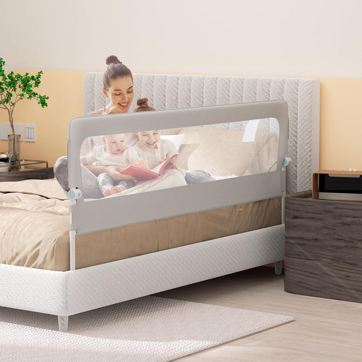 Bettgitter Set 2x200 cm + 1x180 cm, klappbarer Rausfallschutz, 72-86 cm höhenverstellbar, Schutzgitt