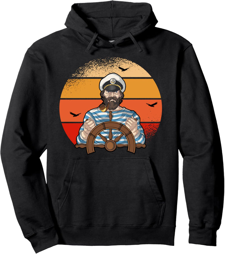 Segel Segelschiff Retro Vintage Kapitän Segler Geschenk Pullover Hoodie