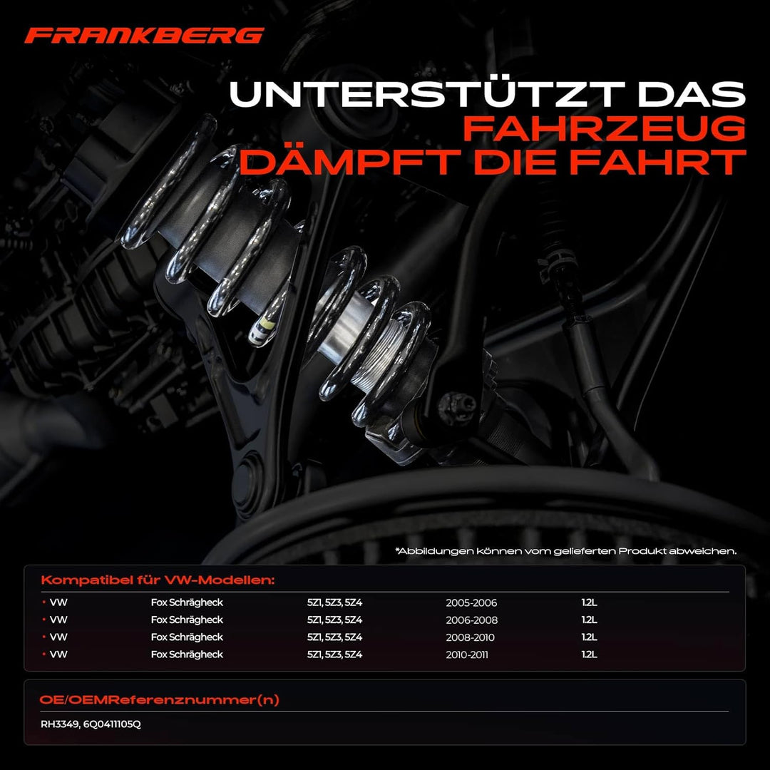 2x Federn Fahrwerksfeder Vorderachse Kompatibel mit Fox 5Z1 5Z3 Schrägheck 1.2L 2005-2011 Replace# 6