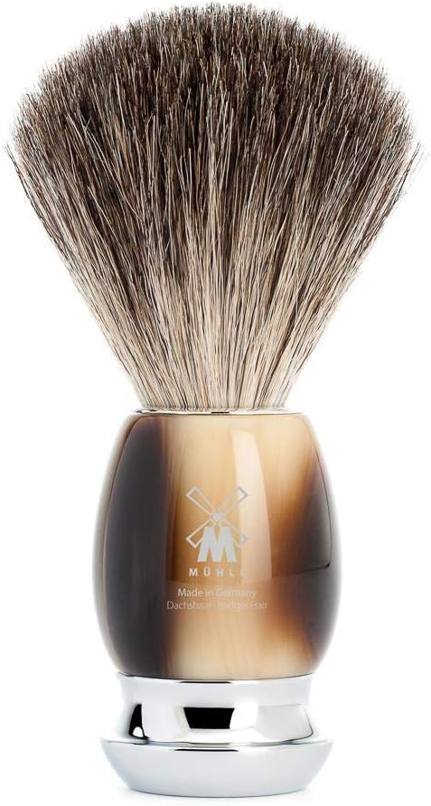 MÜHLE Rasierset mit Schale - Vivo Serie - Reines Dachshaar - kompatibel mit Gillette-Klingen - Edelh