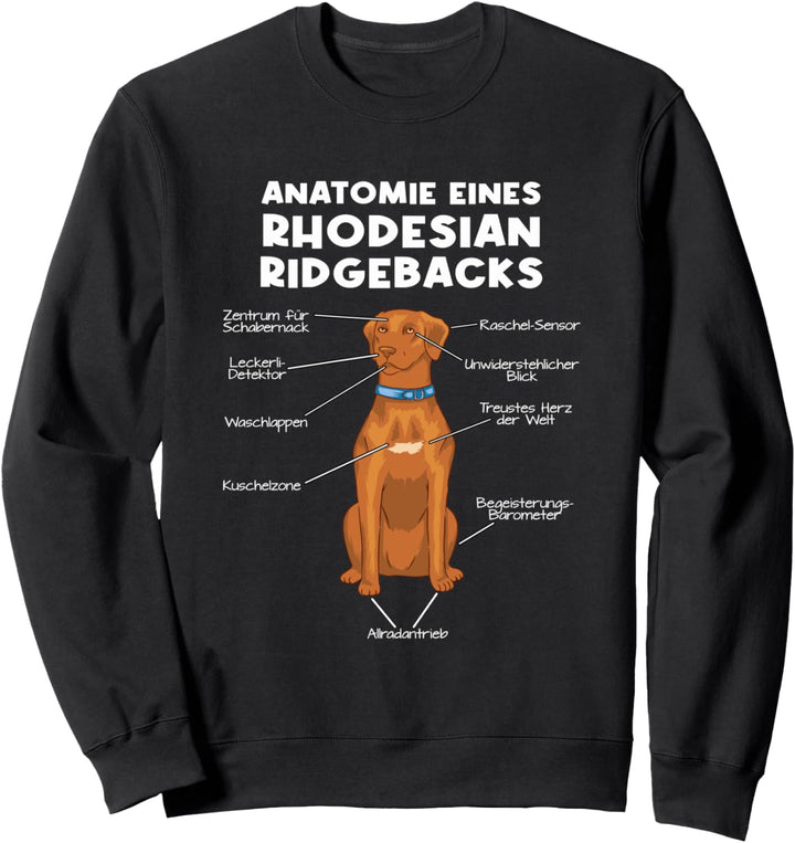 Anatomie eines Rhodesian Ridgebacks Rhodesian Ridgeback Sweatshirt