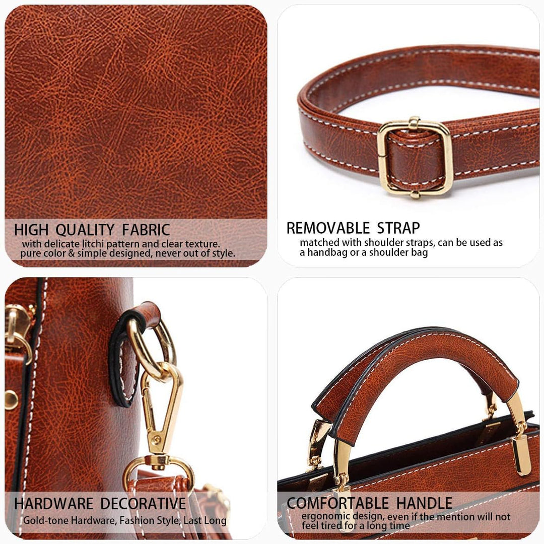 Damen Tasche Umhängetasche Handtasche Frauen Klein Schultertasche Weekender Lack PU Leder DE77214 Br
