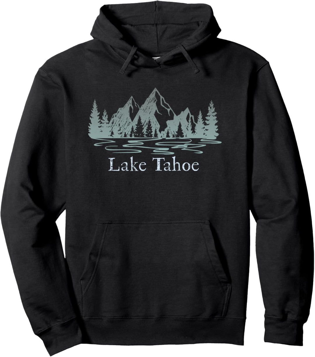 Verwittertes Design-Souvenir des Lake Tahoe CA / NV Mountain Pullover Hoodie