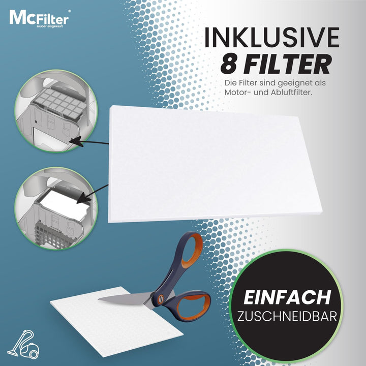 McFilter | 16 Staubsaugerbeutel geeignet für Miele Staubsauger FJM Serie S2 S3 S4 S5 S6 S7, Complete