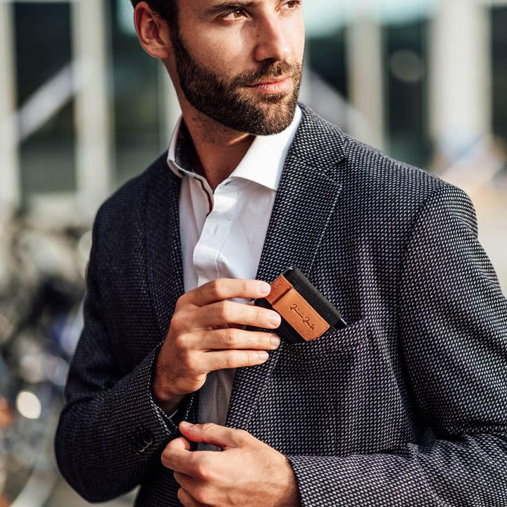 Jaimie Jacobs Nano Boy Mini Wallet, Mini Geldbörse aus Textil, Kleiner Geldbeutel, Slim Wallet mit Z