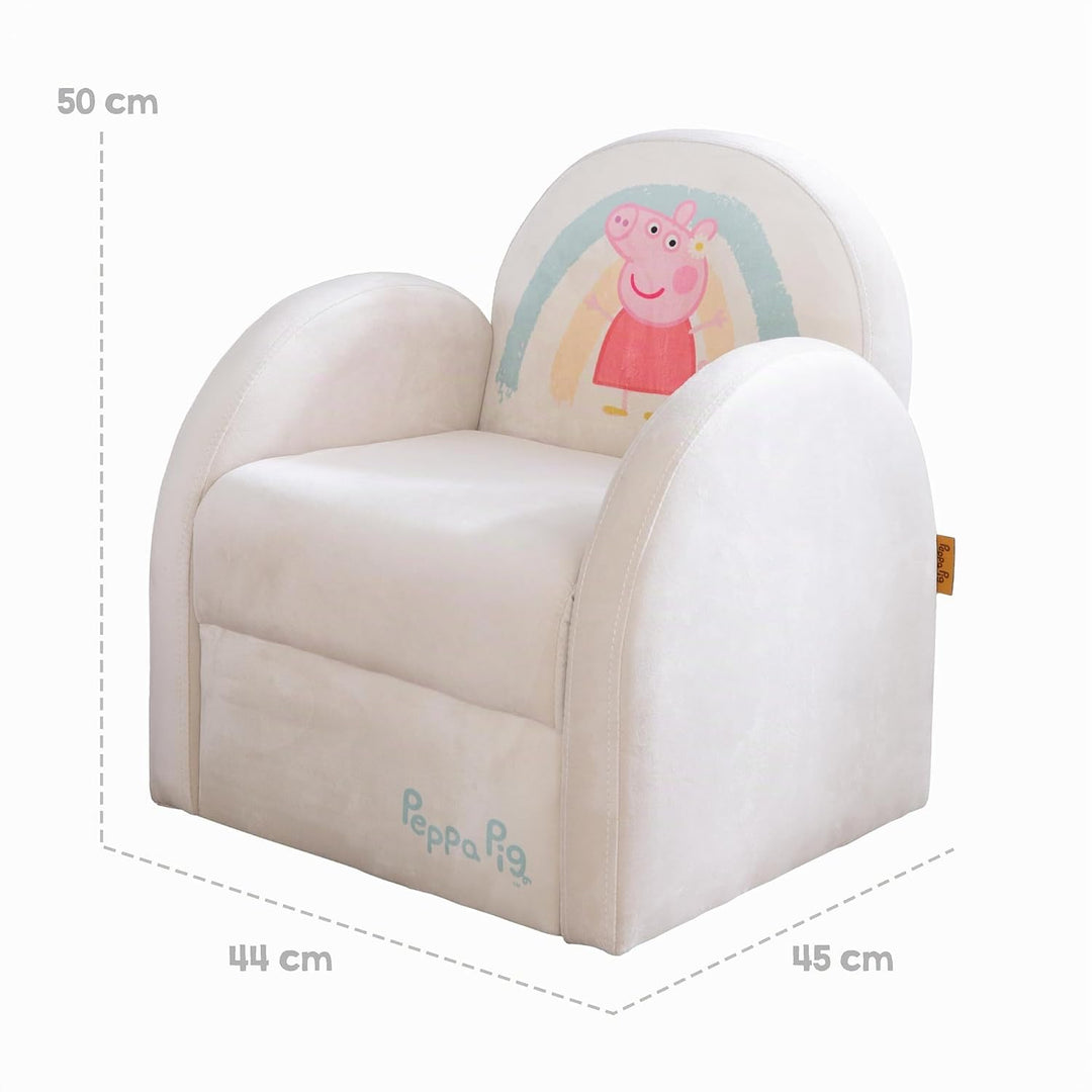 roba Kindersessel im Peppa Pig Design - Sessel mit Armlehne für Jungen &amp; Mädchen ab 18 Monaten - Bel