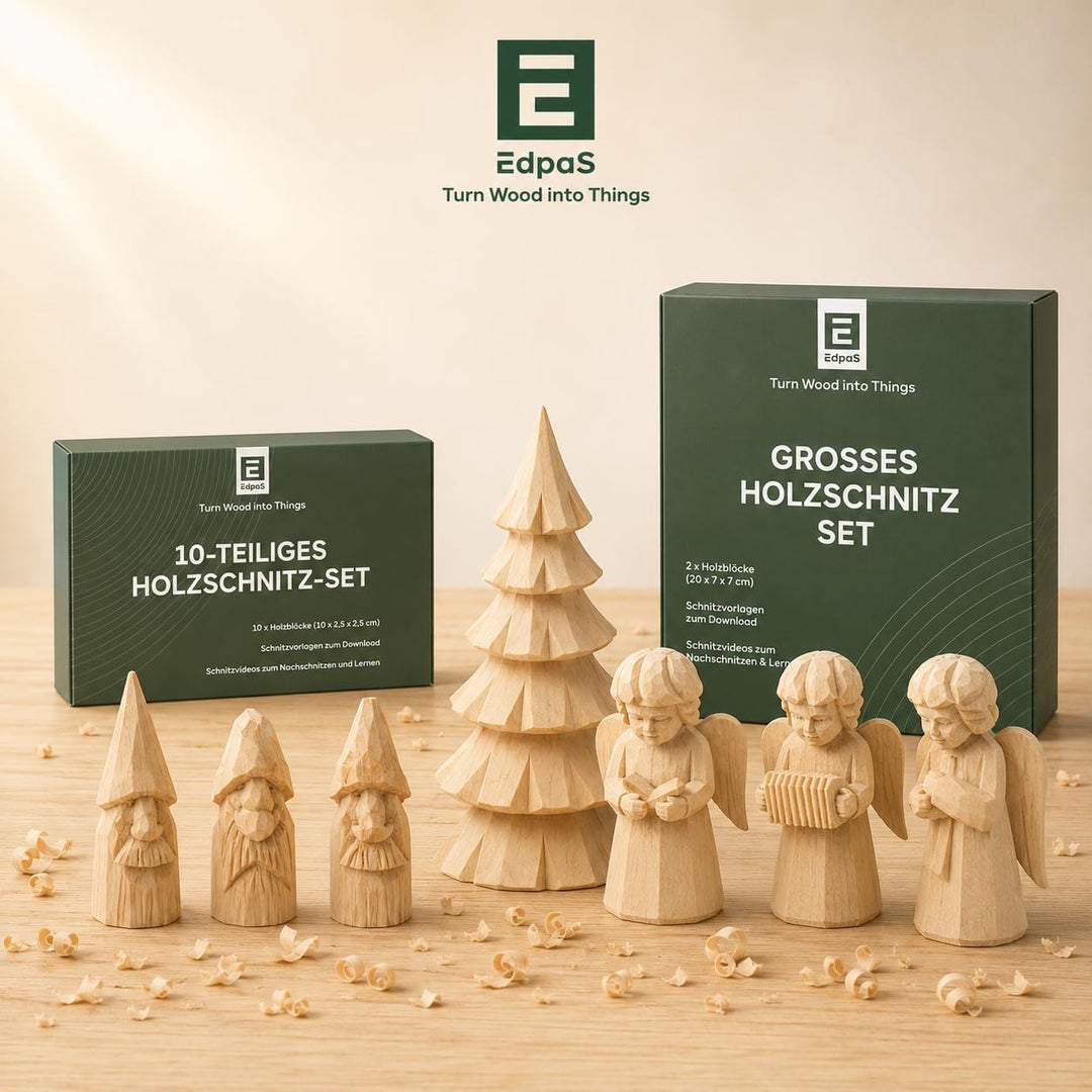Schnitzholz Zirbenholz - 2er Set Holzblock (20x7x7cm) - Grosses Schnitzholz Zirbel Rohlinge - Naturb