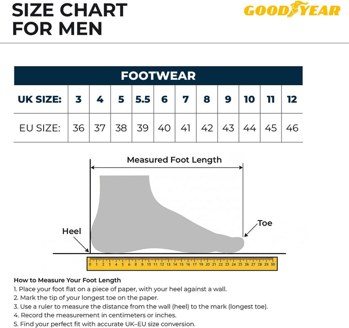 Goodyear Herren Sicherheitsschuhe, Black Yellow, 42 EU Schwarz Gelb 42 EU, Schwarz Gelb 42 EU