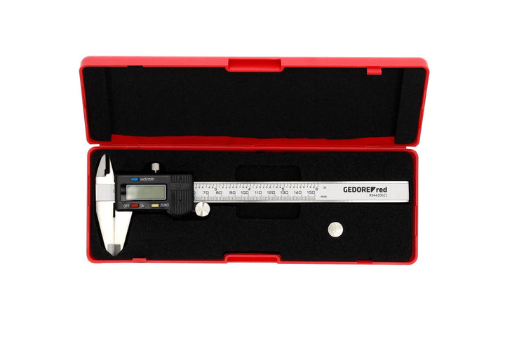 GEDORE red digitaler Messschieber, mm/Zoll-Anzeige, Messbereich: 153 mm, 6", Aussen-/Innen-/Stufen-/