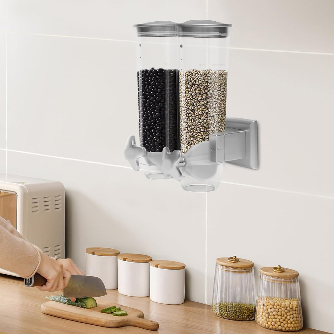 Wandmontage Cerealienspender,Doppelt Trockene Lebensmittel Spender Müslispender,Müslispender Wandmon