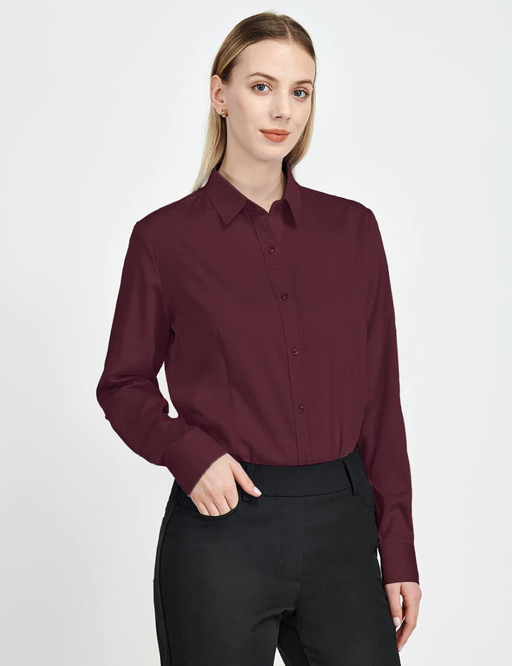 Tapata Damen-Bodysuit-Bluse mit Knöpfen, einteilig, langärmlig, solides Büroarbeitshemd, lässige Obe