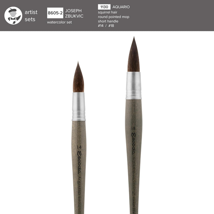 Escoda 8605 – 2 – Joseph zbukvic Pinsel, Set von 2
